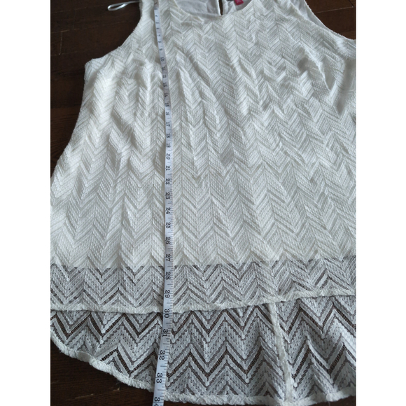 Vince Camuto White Lace up Blouse High Low Hem Flowy Women's Sz 3X Fairy Beachy - Picture 6 of 6